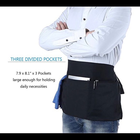 Waist Apron With Three Pockets Black - Picture 5 of 7